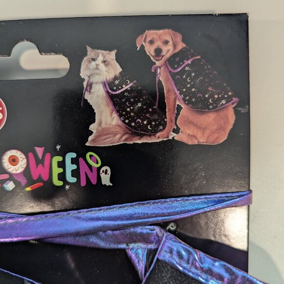 Vibrant Life Small Dog or Cat Black and Purple Celestial Costume Cape - XS/S - Picture 2 of 3